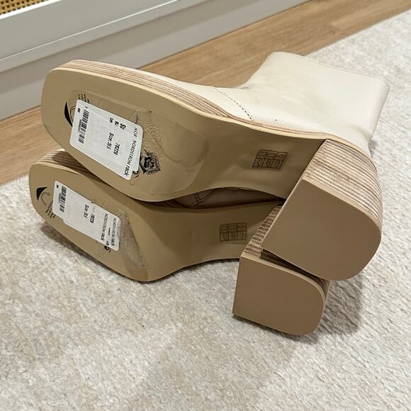 NEW Free People Ruby Platform Ankle Boots in Bone Size 39.5 EU - Picture 8 of 12